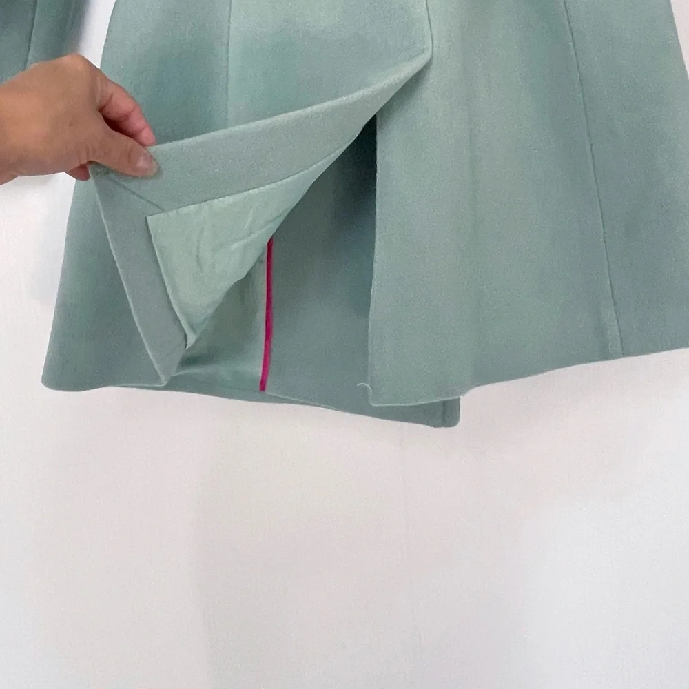 Kate Spade wool blend Light mint green double breasted wool coat size Medium - Picture 8 of 14